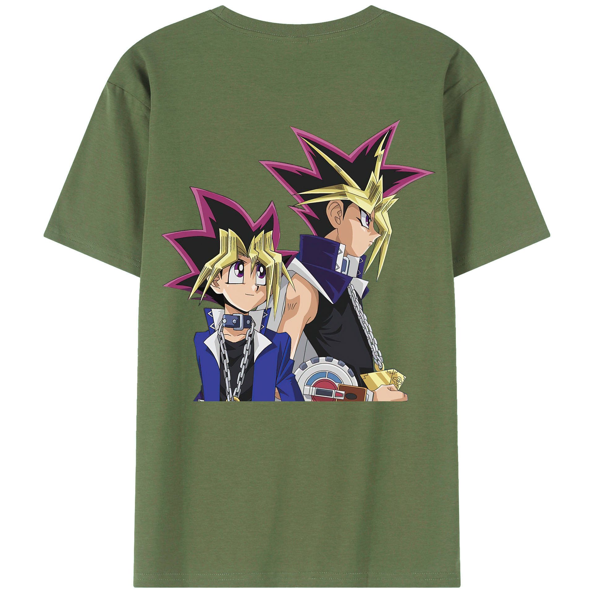 （画像用） 遊☆戯☆王 Yu-Gi-Oh! 綿100％ メンズ半袖Tシャツ（バックプリント） 通気性
